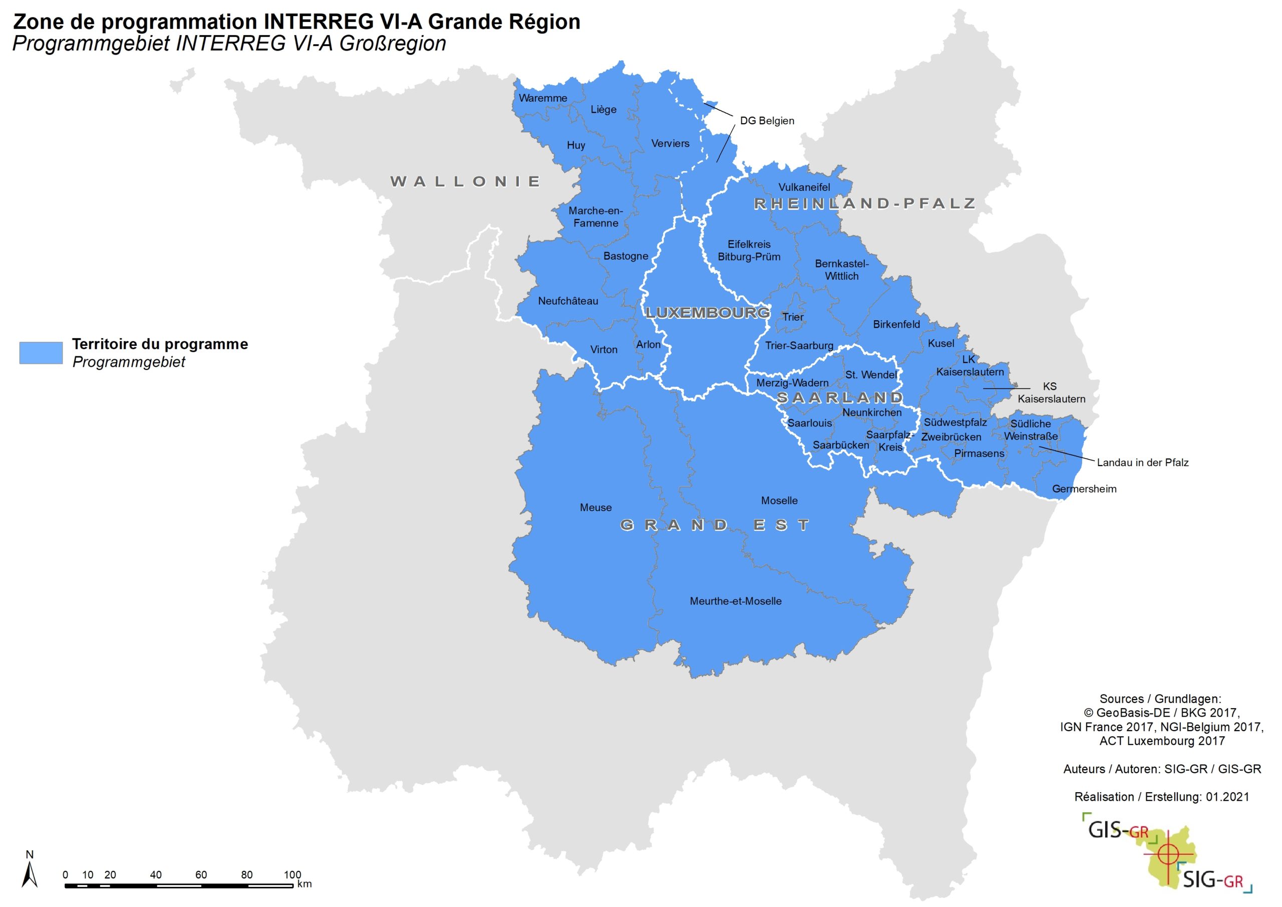 Zone de Programmation INTERREG VI-A Grande Région