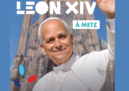 Pape devant la cathédrale de Metz